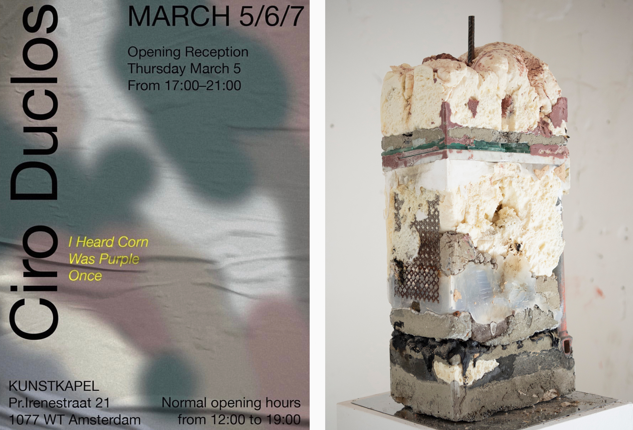 Ciro Duclos en zijn eerste solo expositie ‘I Heard Corn Was Purple Once’